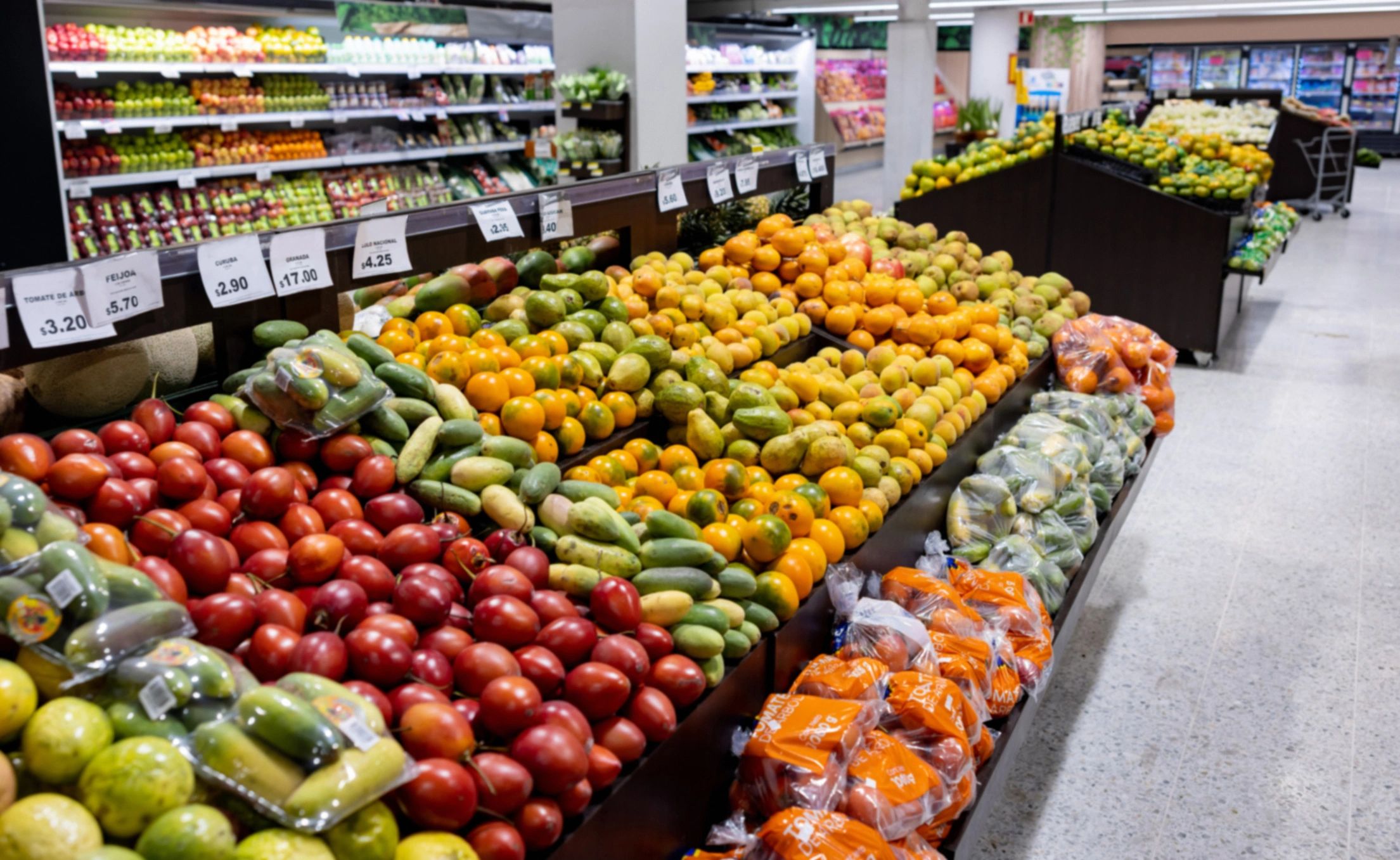 Produce aisle at the supermarket